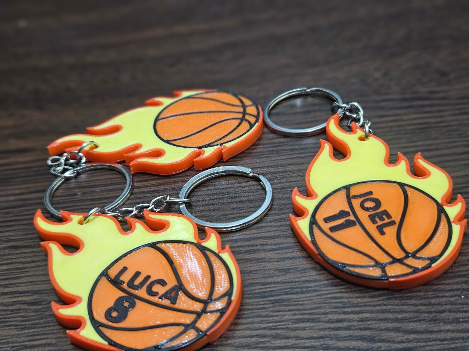 Llavero Pelota en Llamas Basketball