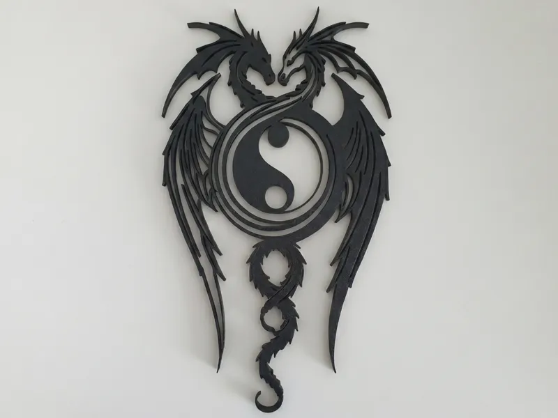Dragon Yin Yang Wall Art (No Supports)