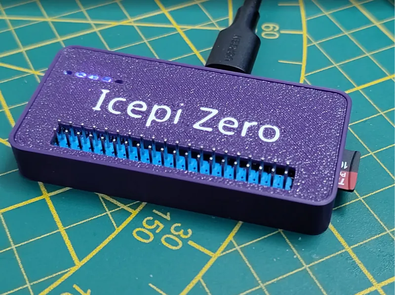 Icepi Zero case with room for pin-header