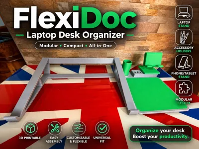 FlexiDoc – Modular Laptop Desk Organizer