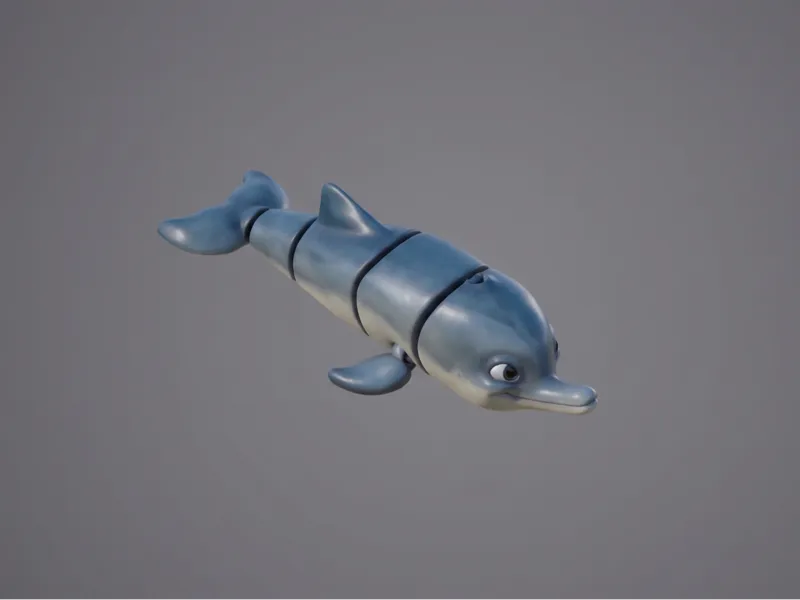Flexibler Delphin | Bewegliches 3D-Spielzeug