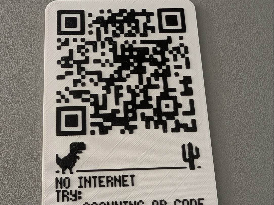 Customizable Magnetic Wi-Fi QR Code (Chrome Dino)