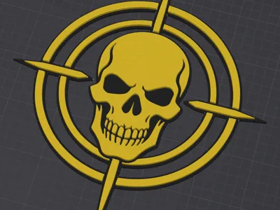 Skull Crosshairs Logo - Wall Art