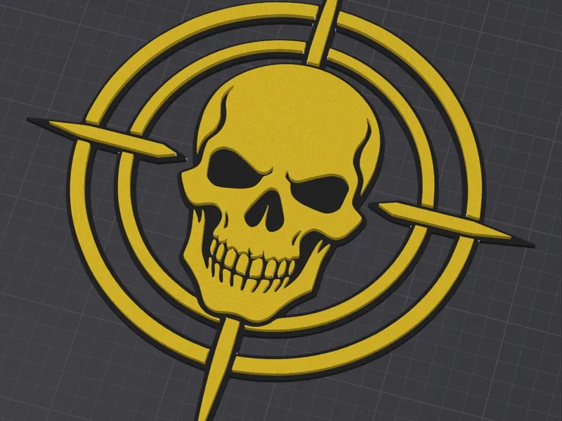 Skull Crosshairs Logo - Wall Art