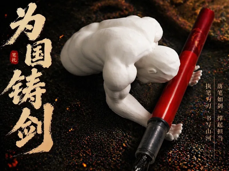 “为国铸剑”笔架