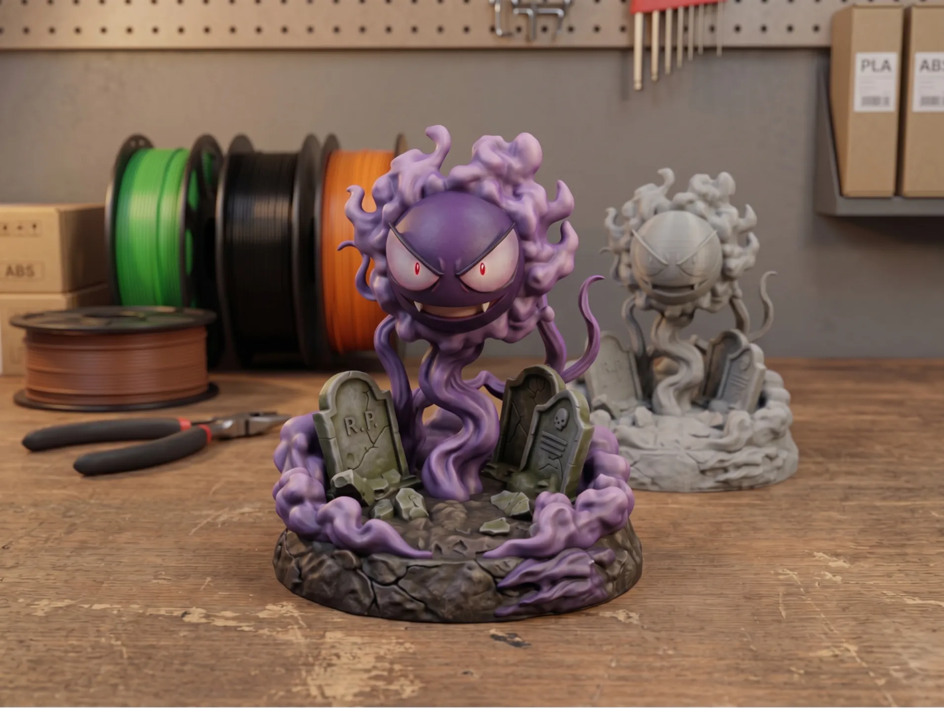 Gastly Spooky Graveyard Diorama