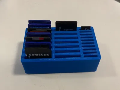 Storage box for SD cards and microSD cards