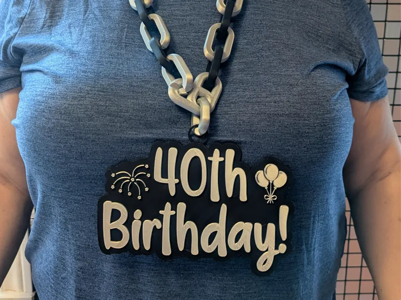 40th Birthday Hype Chain Pendant