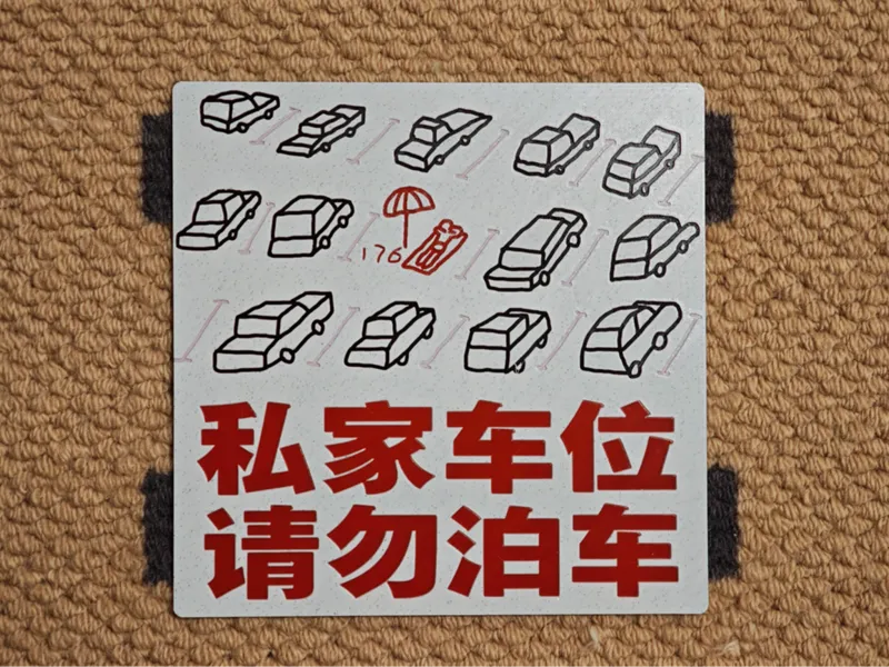 “私家车位 请勿泊车” 警示牌