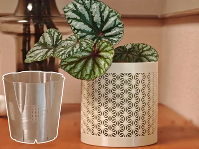 Hollow Breathable Flower Pot Cachepot (including inner pot)