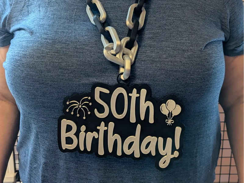 50th Birthday Hype Chain Pendant