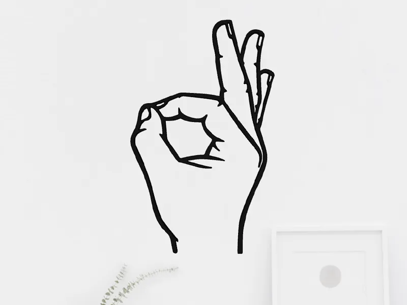 Wallart Ok hand sign
