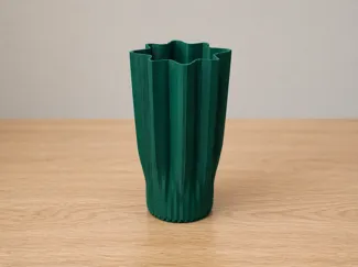 Green Wavy Vase