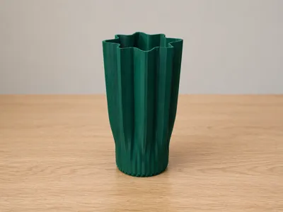 Green Wavy Vase