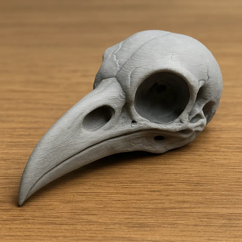 Hyper-realistic raven skull, Halloween decoration