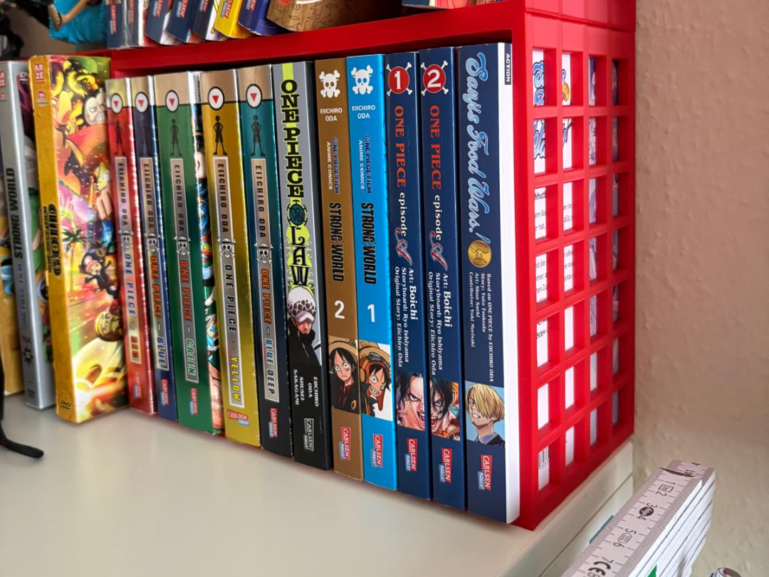 Modulare Manga-/Bücherkiste im Gitterdesign