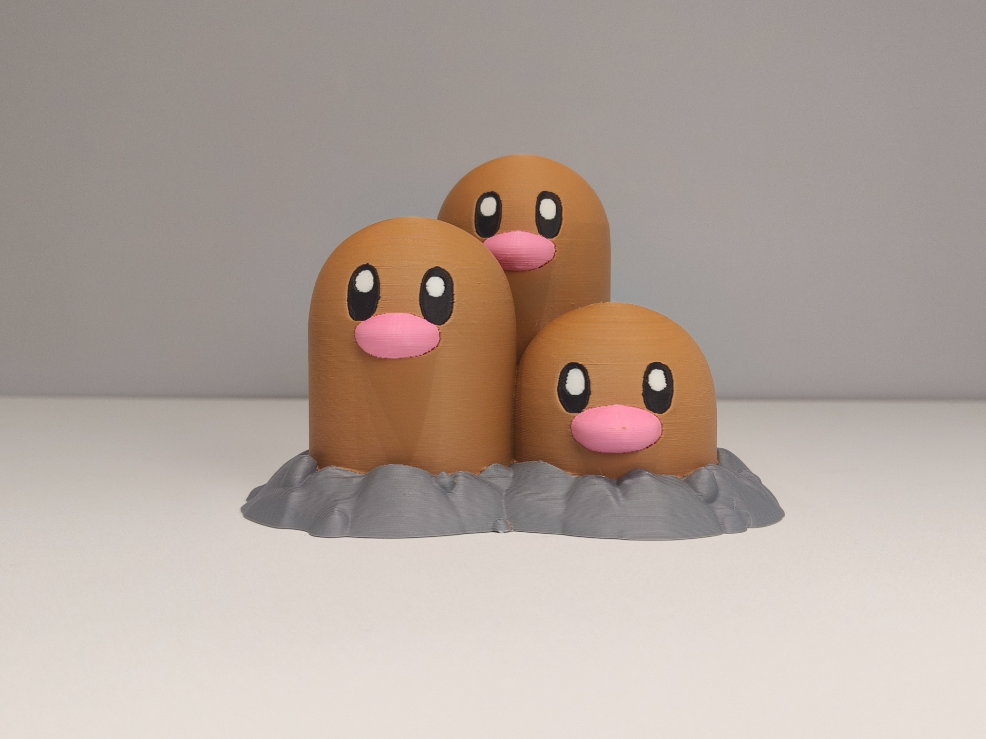 宝可梦 第一世代 #0051 三地鼠(Dugtrio)多色模型