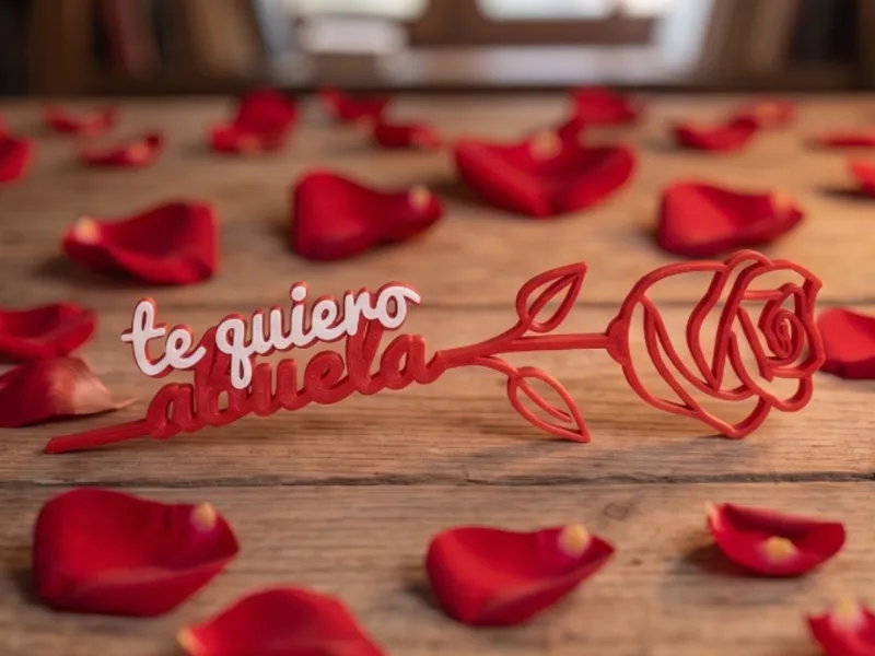 Rosa Decorativa "Te quiero abuela"
