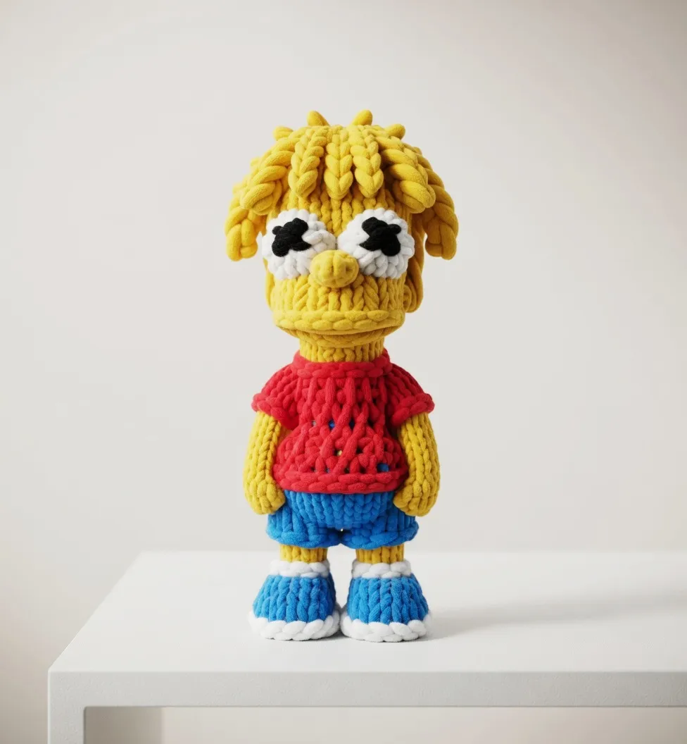 Knitted Bart Simpson - Free 3D Print Model - MakerWorld