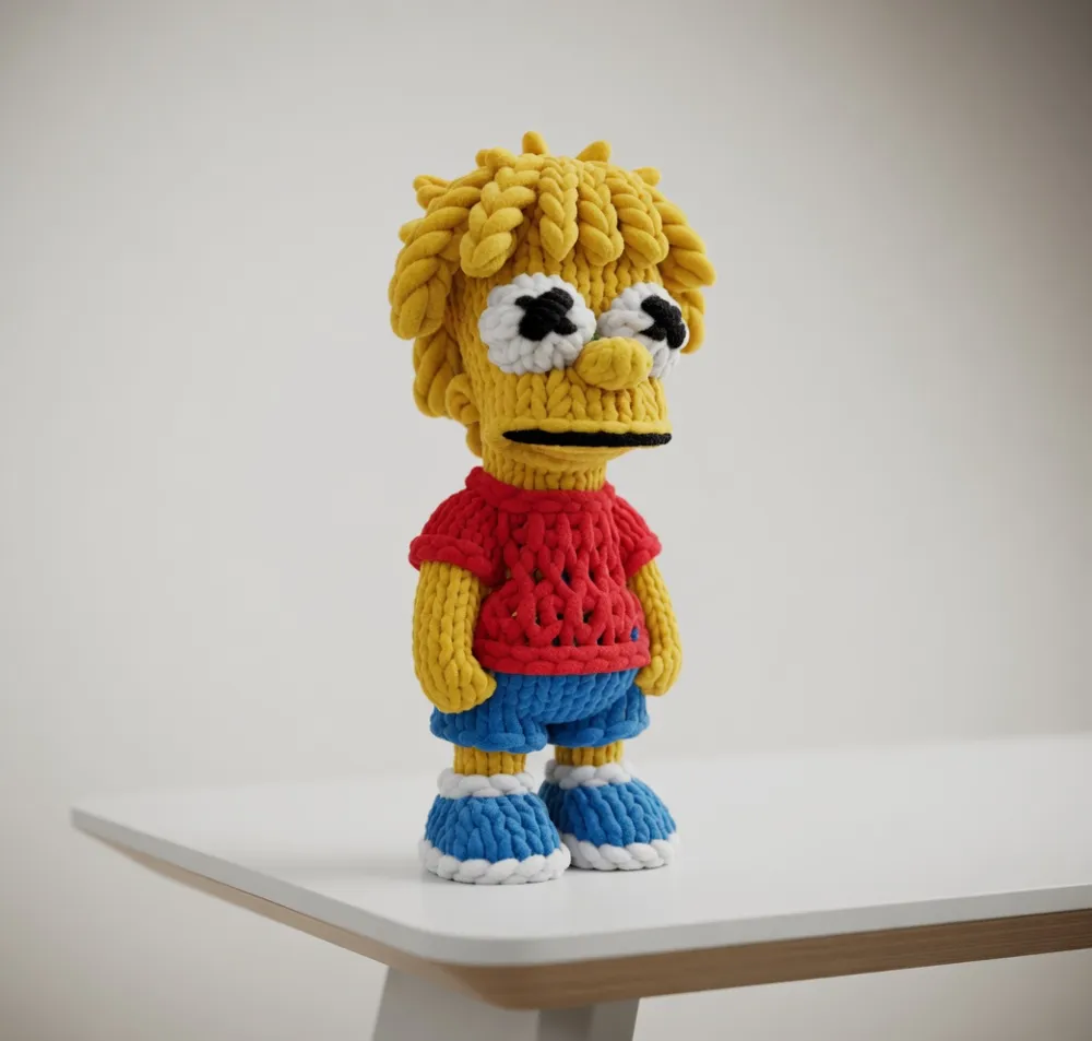 Knitted Bart Simpson - Free 3D Print Model - MakerWorld