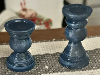 small and large dollhouse pillar candlesticks