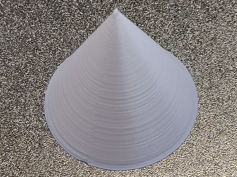 10 to 105mm hollow cones with ~2.5mm thick walls
