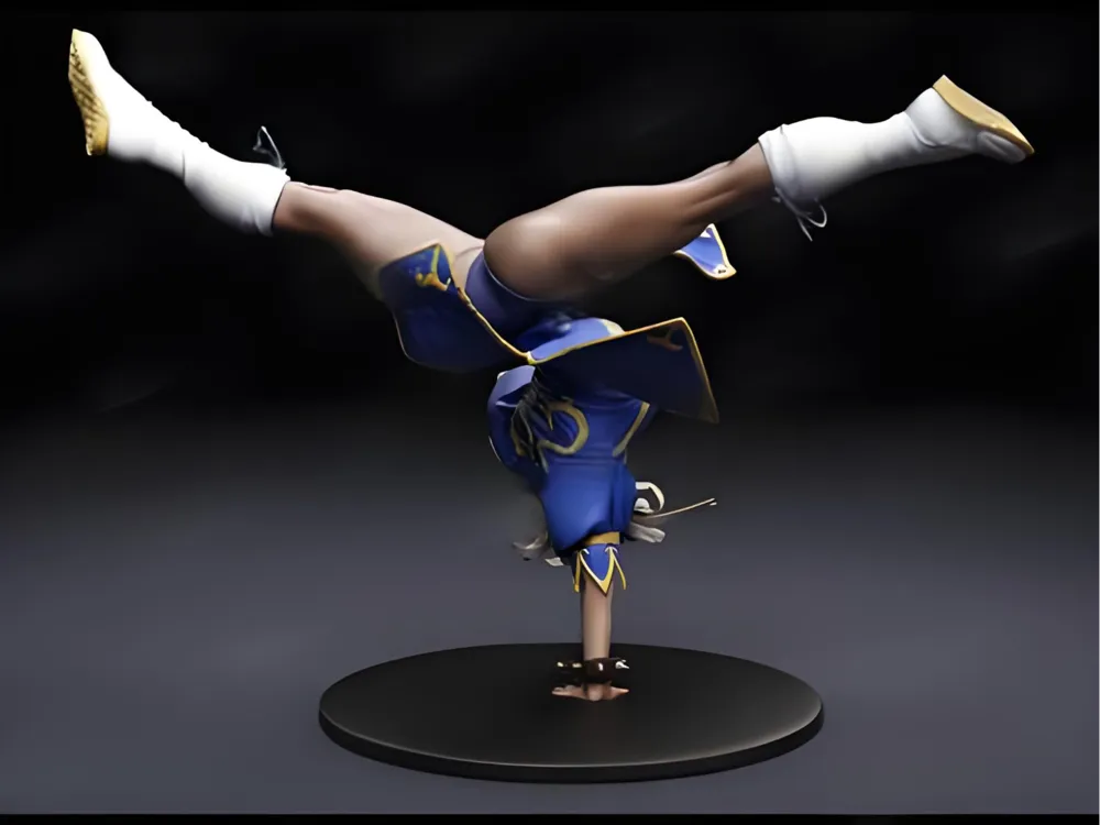 Street Fighter Chun-Li Spinning Bird Kick - Free 3D Print Model ...