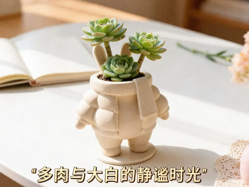 大白兔耳多肉花盆