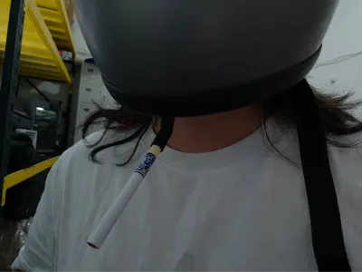 Biker Helmet Smoking Aid