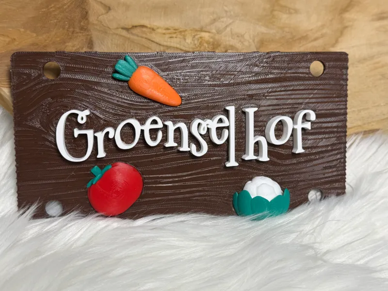 Groenselhof bordje voor de tuin