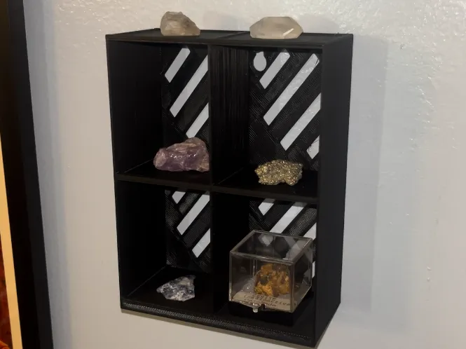 4 Cubby Rock / Gem Display (Optional Wall Mount)