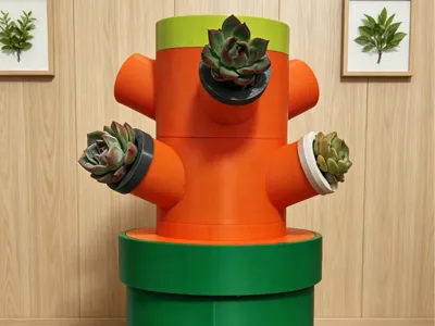 Super Mario themed desktop small succulent hydroponic tower, material cost only 15 yuan