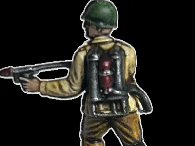 WW2 US soldier with flame thrower