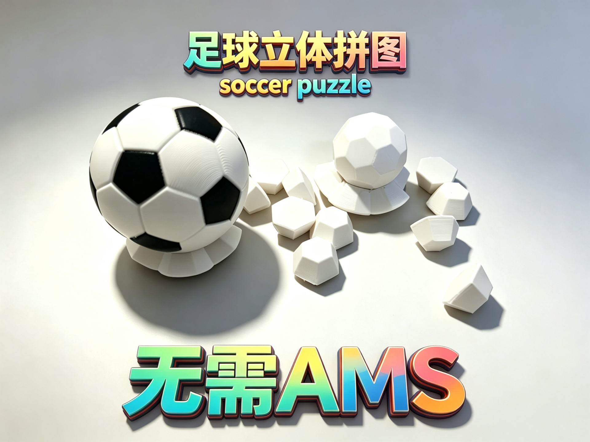 足球立体拼图puzzle 32面立方体 比赛道具 