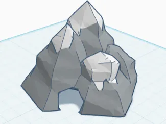mountain with cave