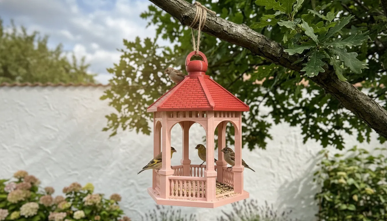 Modern Hexagonal Bird Feeder - Easy 3D Printed