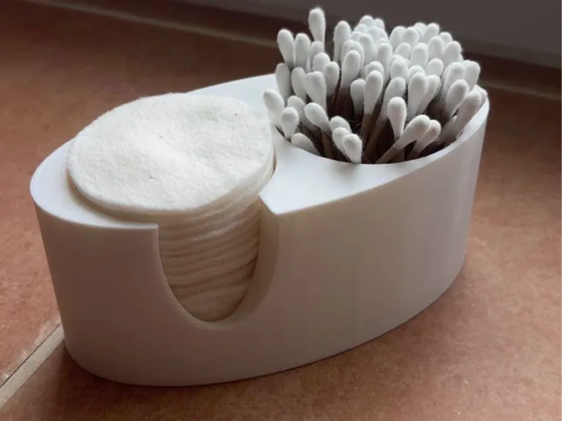 Cotton swab & makeup remover pad holder