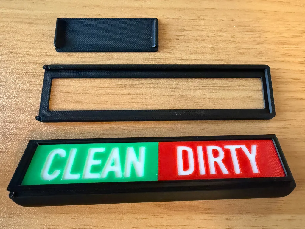 Dishwasher Dirty Clean Slider Sign - Free 3D Print Model - MakerWorld
