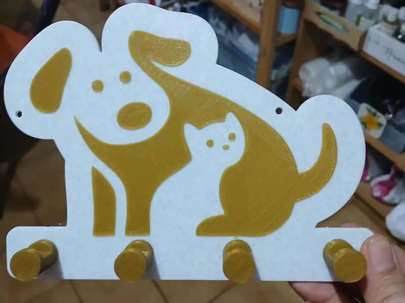 porta llaves perrito y gatito