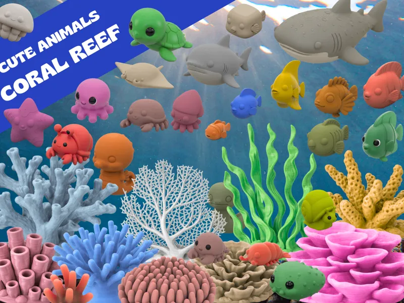 Cute Mini Animals - Coral Reef