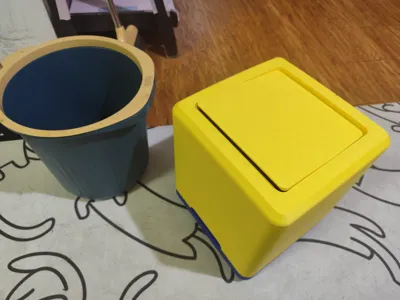 Self-priming Flip-Lid Trash Can (240×240×240mm)