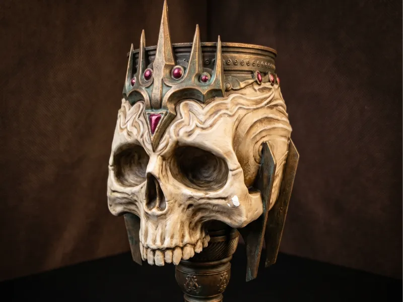 Skull King Goblet STL | Gothic Decor 3D Print