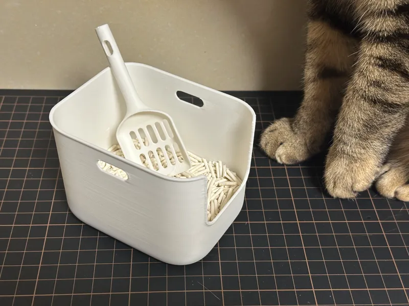 可以随时享受铲屎乐趣的迷你猫砂盆&猫砂铲组合