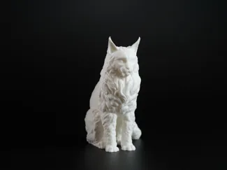 缅因猫写实雕塑摆件 (高细节毛发)