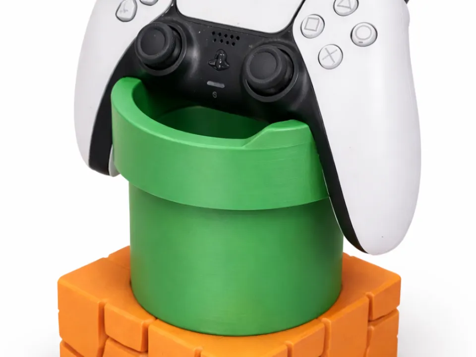PS5 Controller Stand Mario Pipe Style - Free 3D Print Model - MakerWorld