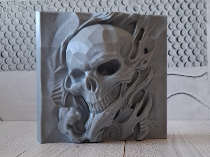 Flame of Skull - Relief Sculpture