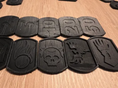 DnD Coins Copper witth Numbers 1, 2, 5, 10, 20, 50