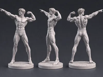 Human anatomy fitness model|Painting reference|Figurine