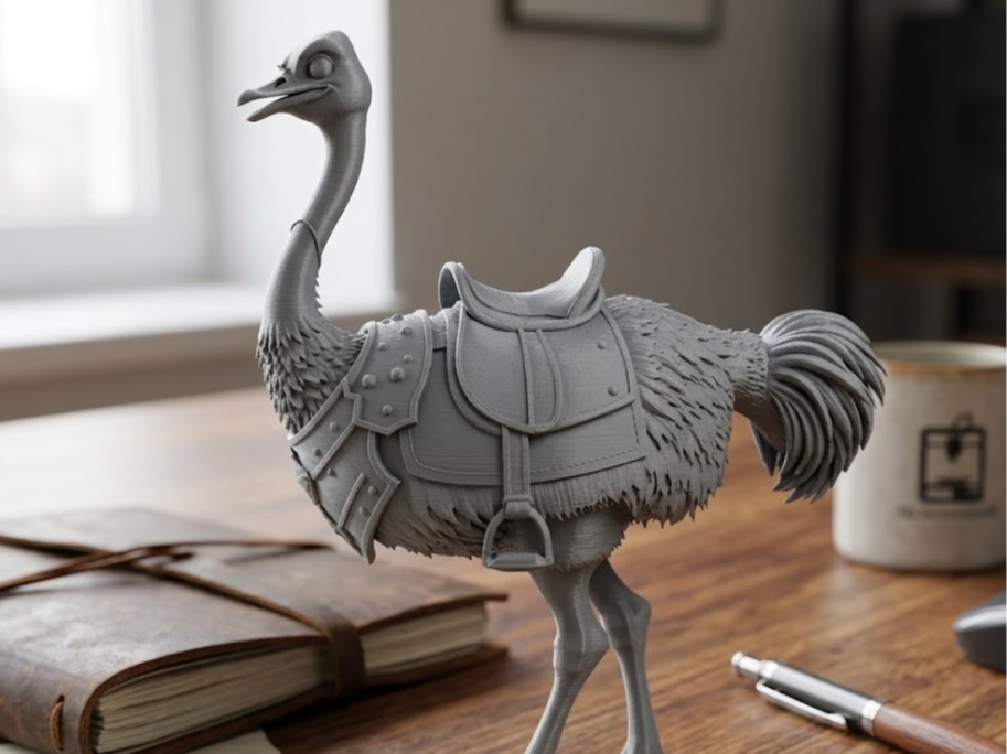 riding ostrich