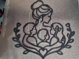 Silhueta Mãe com Filhos – Arte Decorativa 3D